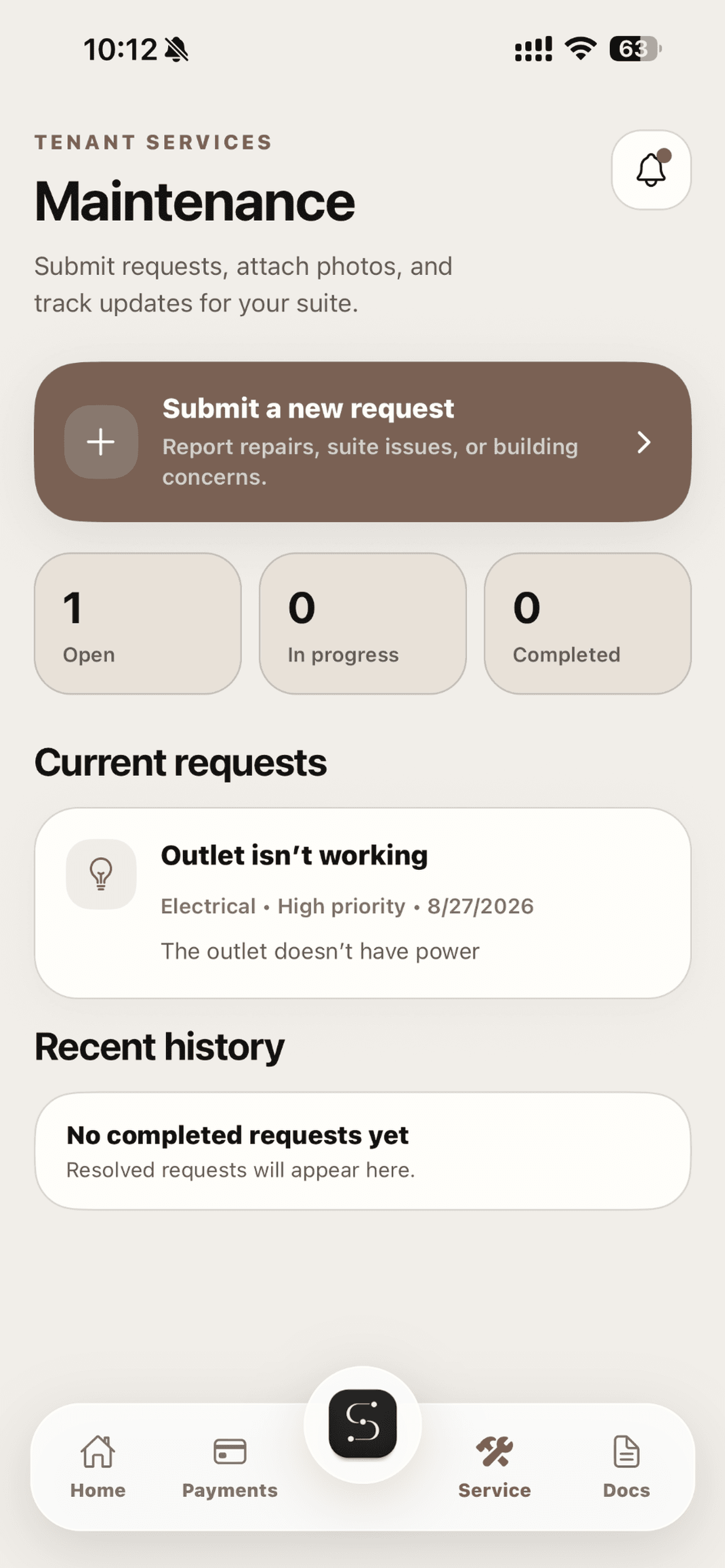 SuiteFlow Tenant maintenance screen